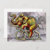 Elefant auf einem Fahrrad Postkarte (Vorne/Hinten)