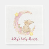 Elefant auf einem Mond mit Glitzer Serviette (Vorderseite)