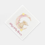 Elefant auf einem Mond mit Glitzer Serviette (Ecke)