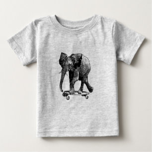 Elefant auf einem Skateboard Baby T-shirt