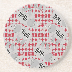 „Elefant auf einer Rolle“ Keramik-Unterlage Getränkeuntersetzer