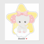 Elefant auf einer Wolke, Niedlicher Elefant, Stern Aufkleber (Blatt)