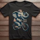 Elefant auf Fahrrad Retro-T - Shirt