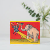 Elefant auf Seesaw mit Kamera-Kindern Postkarte (Stehend Vorderseite)