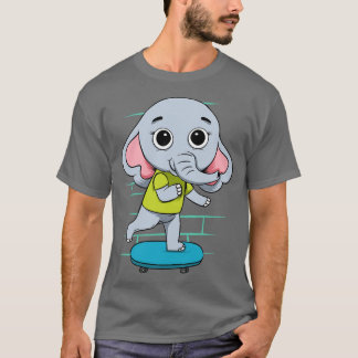 Elefant auf Skateboard T-Shirt