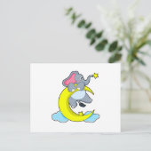 Elefant auf Wolken Postkarte (Stehend Vorderseite)