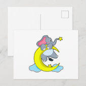 Elefant auf Wolken Postkarte (Vorne/Hinten)