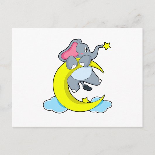 Elefant auf Wolken Postkarte (Vorderseite)