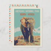 Elefant aus Kenia, Aberdare-Nationalpark Postkarte (Vorne/Hinten)