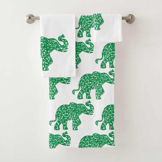 Elefant aus Kleeblättern Badhandtuch Set (Insitu)