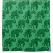 Elefant aus Kleeblättern Duschvorhang (Vorderseite)