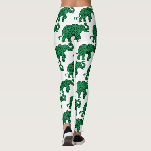 Elefant aus Kleeblättern Leggings (Rückseite)