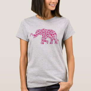 Elefant aus kleinen rosa Herzen der Liebe T-Shirt