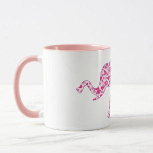 Elefant aus kleinen rosa Herzen Tasse