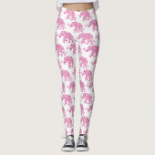 Elefant aus rosa Herzen Leggings (Vorderseite)