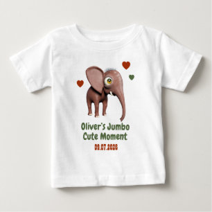 Elefant Baby Benutzerdefinierter Name Datum Süßer T-shirt