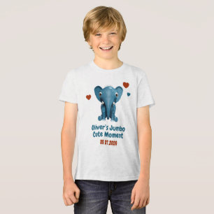 Elefant Baby Benutzerdefinierter Name Datum Süßer Tri-Blend Shirt