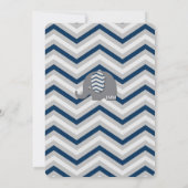 Elefant-Baby-Duschen-Einladungs-Jungen-blaues Einladung (Rückseite)