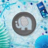 Elefant-Baby-Duschen-Papier-Teller für Jungen Pappteller (Party)