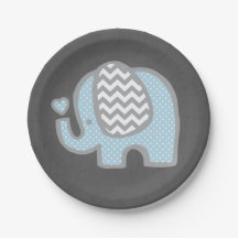 Elefant-Baby-Duschen-Papier-Teller für Jungen