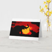Elefant, Baby-Elefant u. Sonnenuntergang Karte (Gelbe Blume)