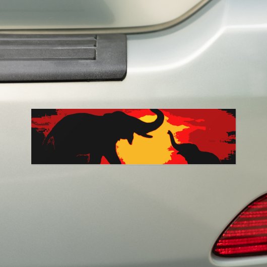 Elefant, Baby Elephant & Sunset Autoaufkleber (Auf Auto)