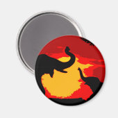Elefant, Baby Elephant & Sunset Magnet (Vorderseite/Rückseite)