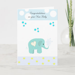 Elefant Baby Glückwünsche Karte