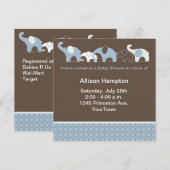 Elefant Baby Invasion Einladung (Vorne/Hinten)