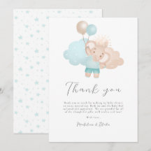 Elefant Baby Junge Baby Shower Dankeskarten