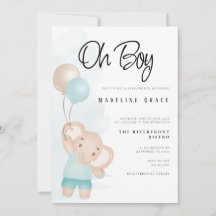Elefant Baby Junge Baby Shower Einladung