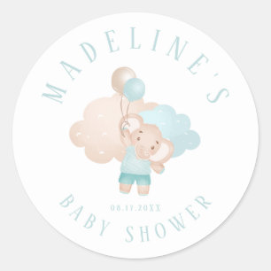 Elefant Baby Junge Baby Shower Favor/Geschenk Aufk Runder Aufkleber