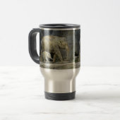 Elefant-Baby-Kalb u. Mama Reisebecher (Vorderseite Links)
