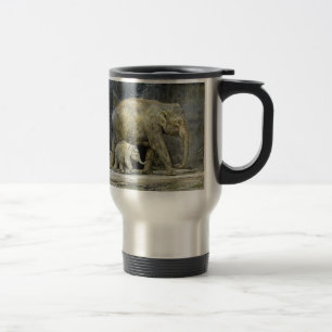 Elefant-Baby-Kalb u. Mama Reisebecher