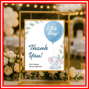 Elefant-Baby-Party Danke-Schild Poster