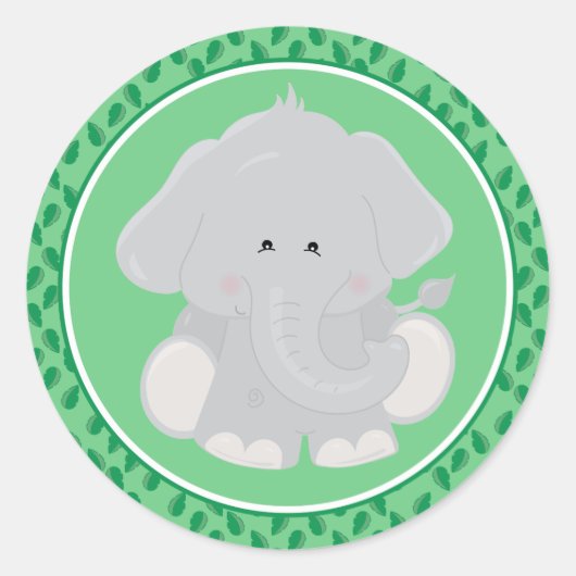 Elefant | Baby Safari Runder Sticker (Vorderseite)