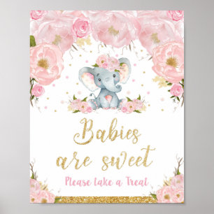 Elefant Baby Shower Babys sind süße Leckerei Schil Poster