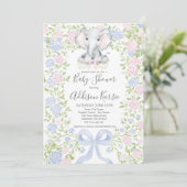 Elefant Baby Shower Einladung (Stehend Vorderseite)