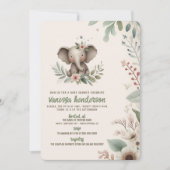 Elefant Baby Shower Einladung (Vorderseite)
