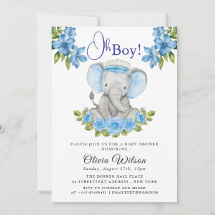 Elefant Baby Shower Einladung für einen Jungen – “