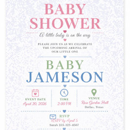 Elefant Baby Shower Einladung mit individuellem Na