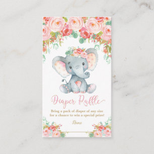 Elefant Baby Shower Windel-Raffle Baby Mädchen Begleitkarte
