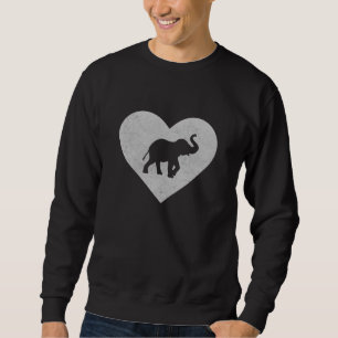 Elefant Baby Silhouette Herzstück Elefant Sweatshirt