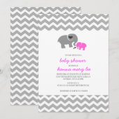 Elefant Babydusche Einladung (Vorne/Hinten)