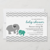 Elefant Babydusche Einladung (Vorderseite)