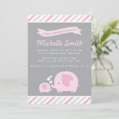 Elefant Babydusche Einladung (Stehend Vorderseite)