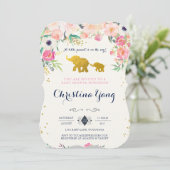 Elefant Babydusche Einladung (Stehend Vorderseite)