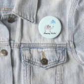 Elefant-Babyparty-Blau-Regenschirm Button (Beispiel)