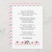 Elefant-Babyparty danken Ihnen Dankeskarte (Vorne/Hinten)