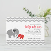Elefant-Babyparty-Einladung Einladung (Stehend Vorderseite)